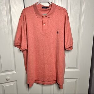 Polo Ralph Lauren Mens Shirt 3XB XXXL‎ Pink Pony Logo Short Sleeve Cotton EUC